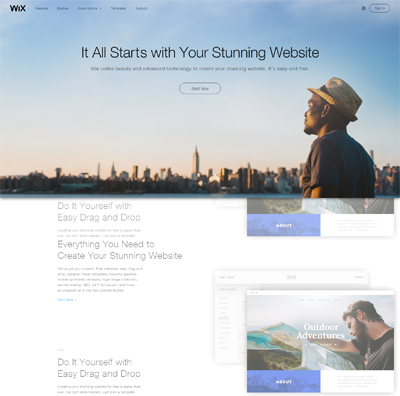 wix page screenshot